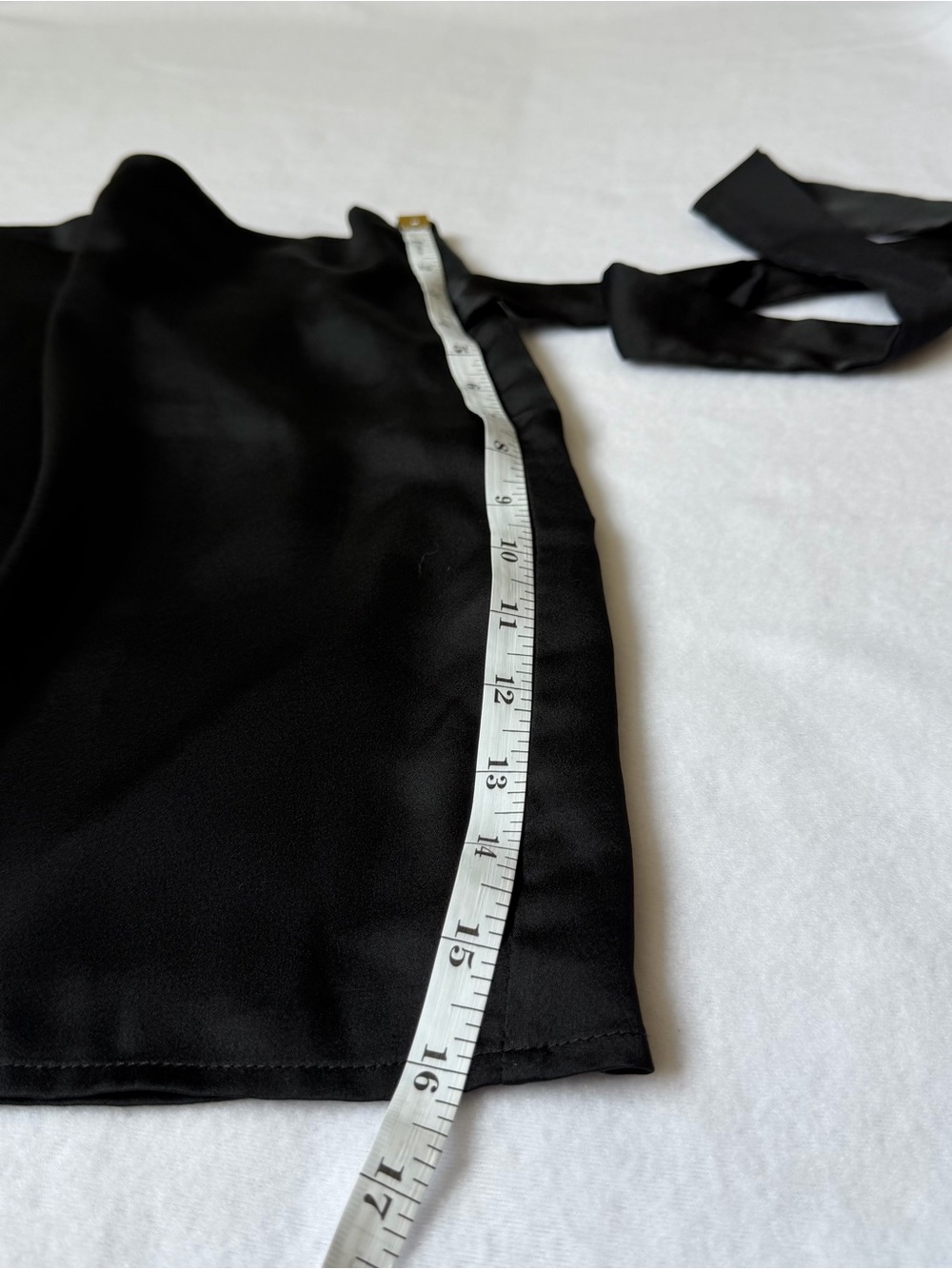 Black Satin Wrap Tie Mini Skirt Medium Forever 21 Y2K - Picture 7 of 9